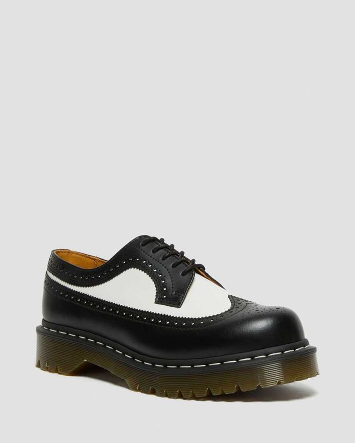 Dr Martens Mens 3989 Bex Smooth Leather Brogue Oxfords Black - 64318JQFR
